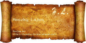 Heszky Lajos névjegykártya